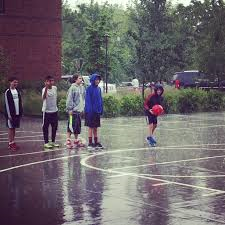 Basketball in the rain